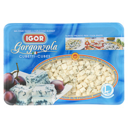 Cubes of gorgonzola dolce pdo