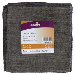 Microfibre bar towel black 40x40cm