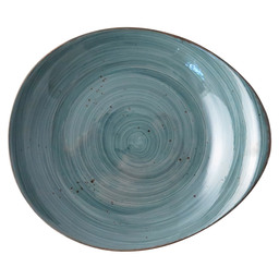 Plate rustic pebble deep 27,5 cm blue