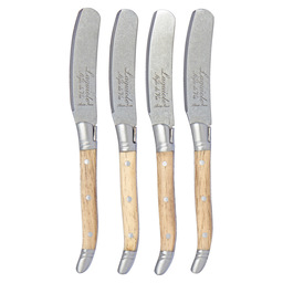 Luxury line butter knives oak stonewash
