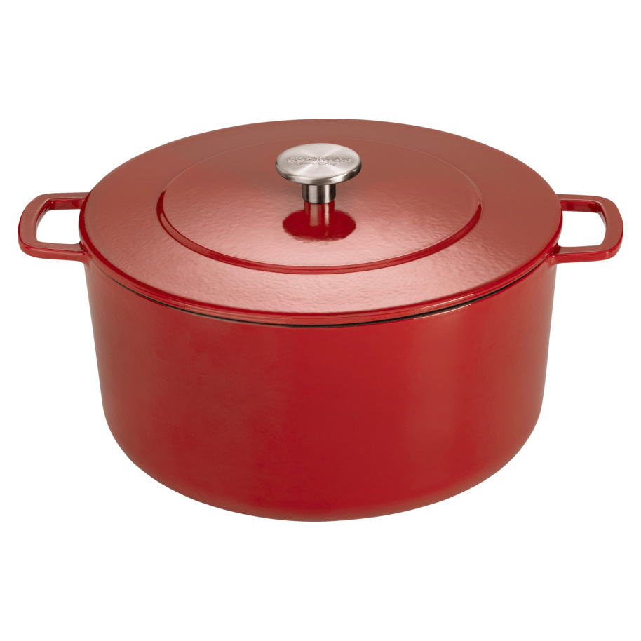 BRAADPAN/DUTCH OVEN SOUS-CHEF 32CM ROOD