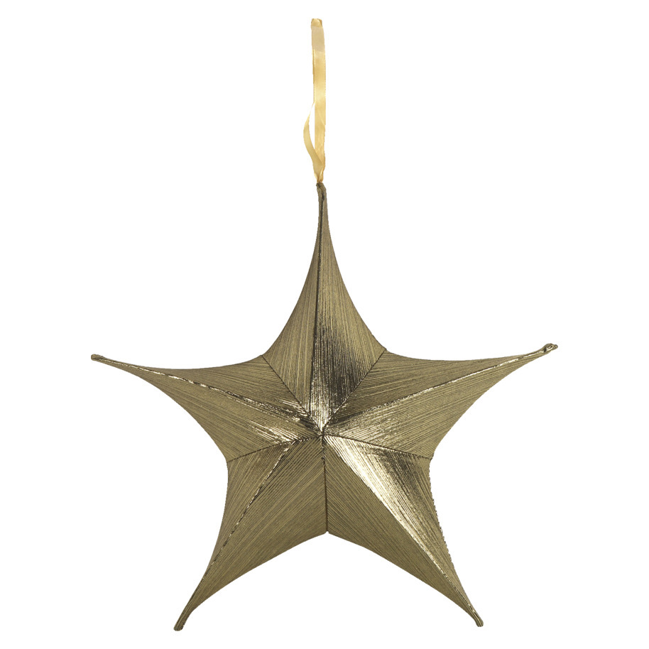 KERSTHANGER STER GLOSSY MARIA 40CM GOUD
