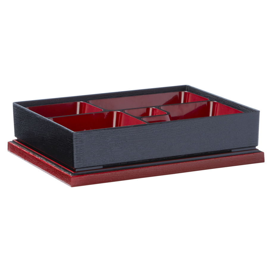 ASIAN BENTO BOX BLACK-RED 27X21X6CM