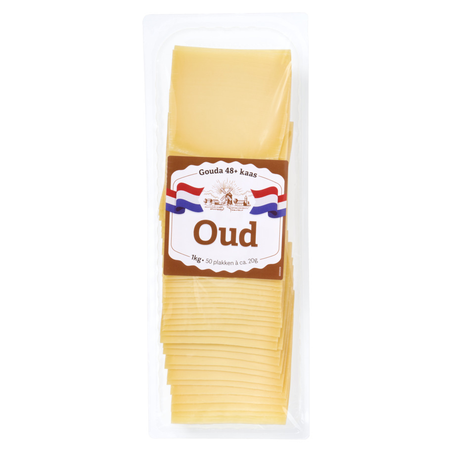FROMAGE GOUDA 48% M.S., VIEUX, 50 TRANCH