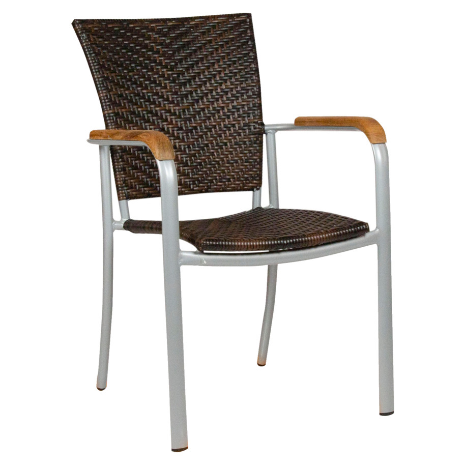 BAJA SILVER TERRACE CHAIR LEATHER LOOK-S
