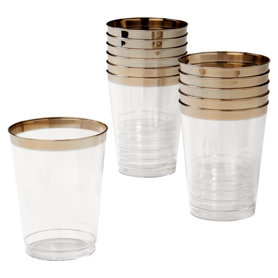 WATER GLASS METALLIZED-DISPOSABLE