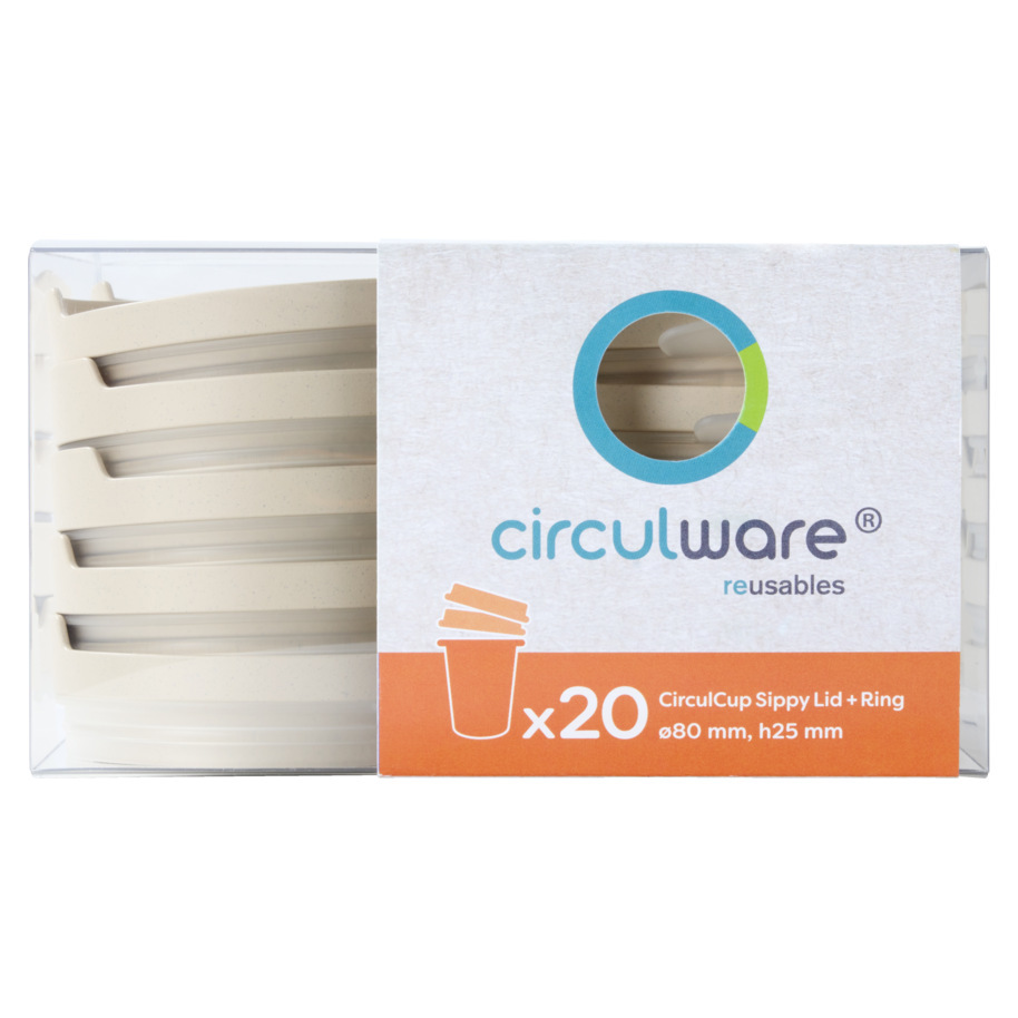 CIRCULCUP SIPPY LID + RING BEIGE