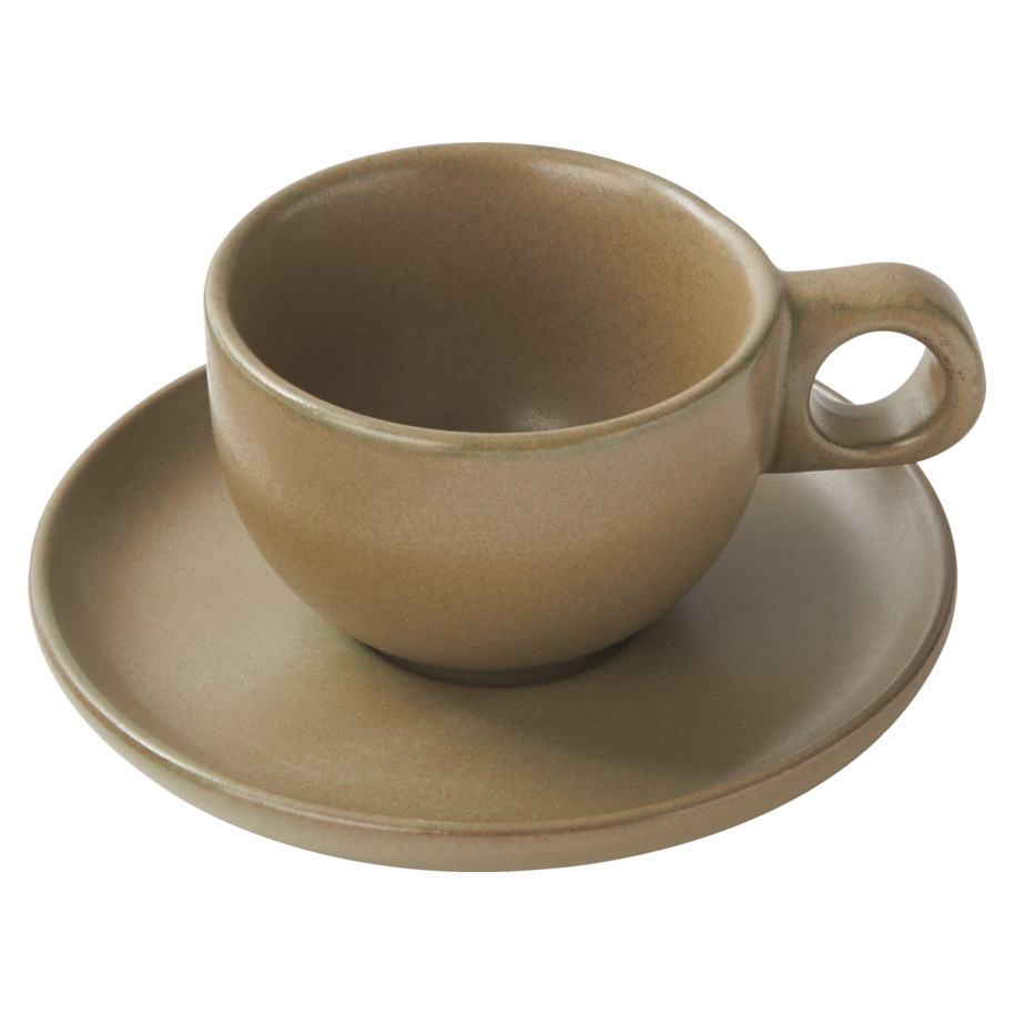 COFFEE CUP AND PLATTER SURFACE GREEN