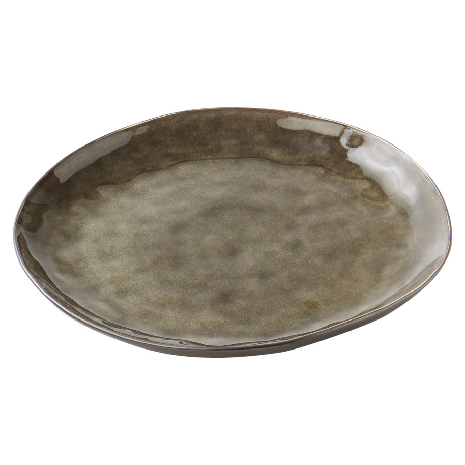 PLATE ROUND 27 CM PURE GREY FLAME