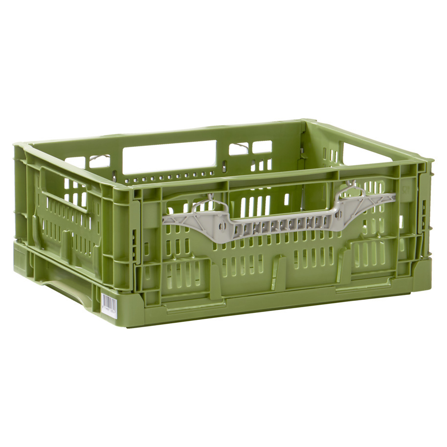 FOLDABLE CRATE HEAVY 40X30X16 GREEN