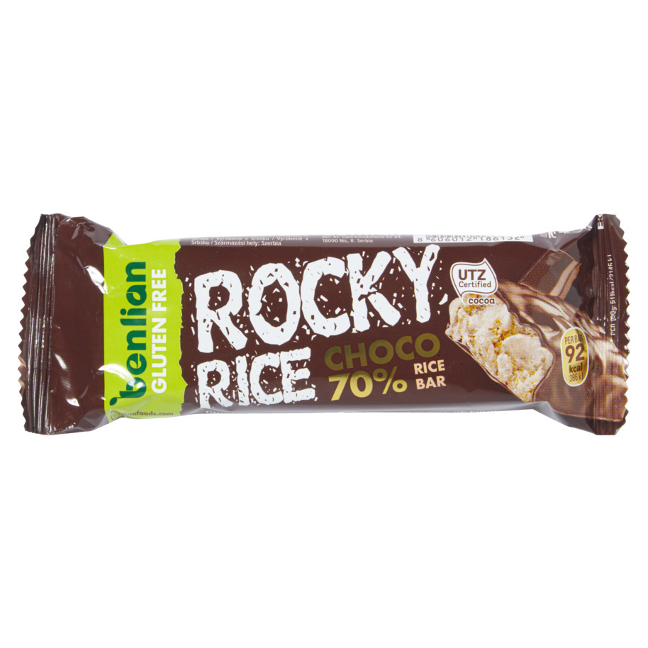 RIJSTREEP ROCKY RICE CHOCO 70% 18GR GV