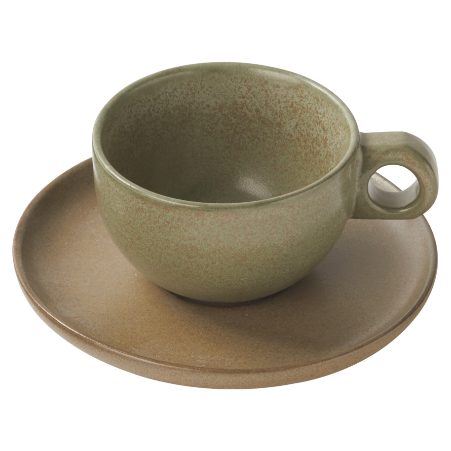 CAPPUCCINO CUP AND PLATTER SURFACE GREEN