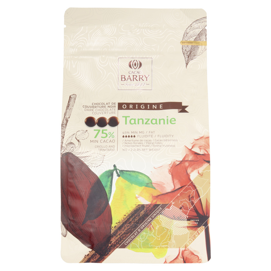 TANZANIE CACAO 75%  ORIGINE CHOCOLADE