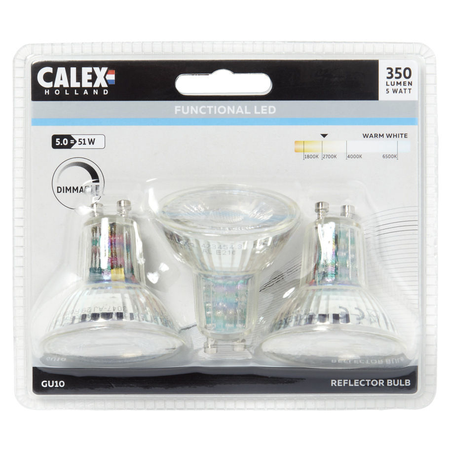 CALEX SMD LED LAMP GU10 5W DIMBAAR 3 STU