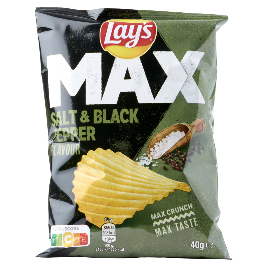 LAY'S MAX SALT & BLACK PEPPER 40GR