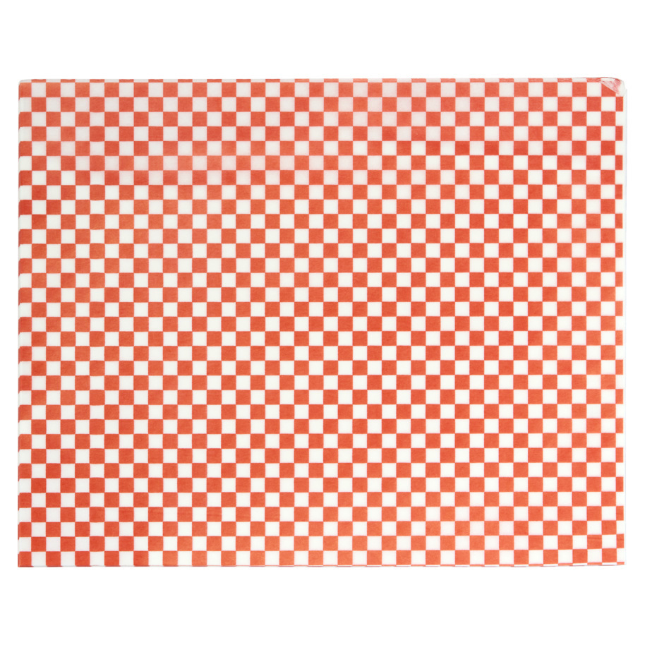 GREASEPROOF PAPER RED GINGHAM 25 X 20 CM