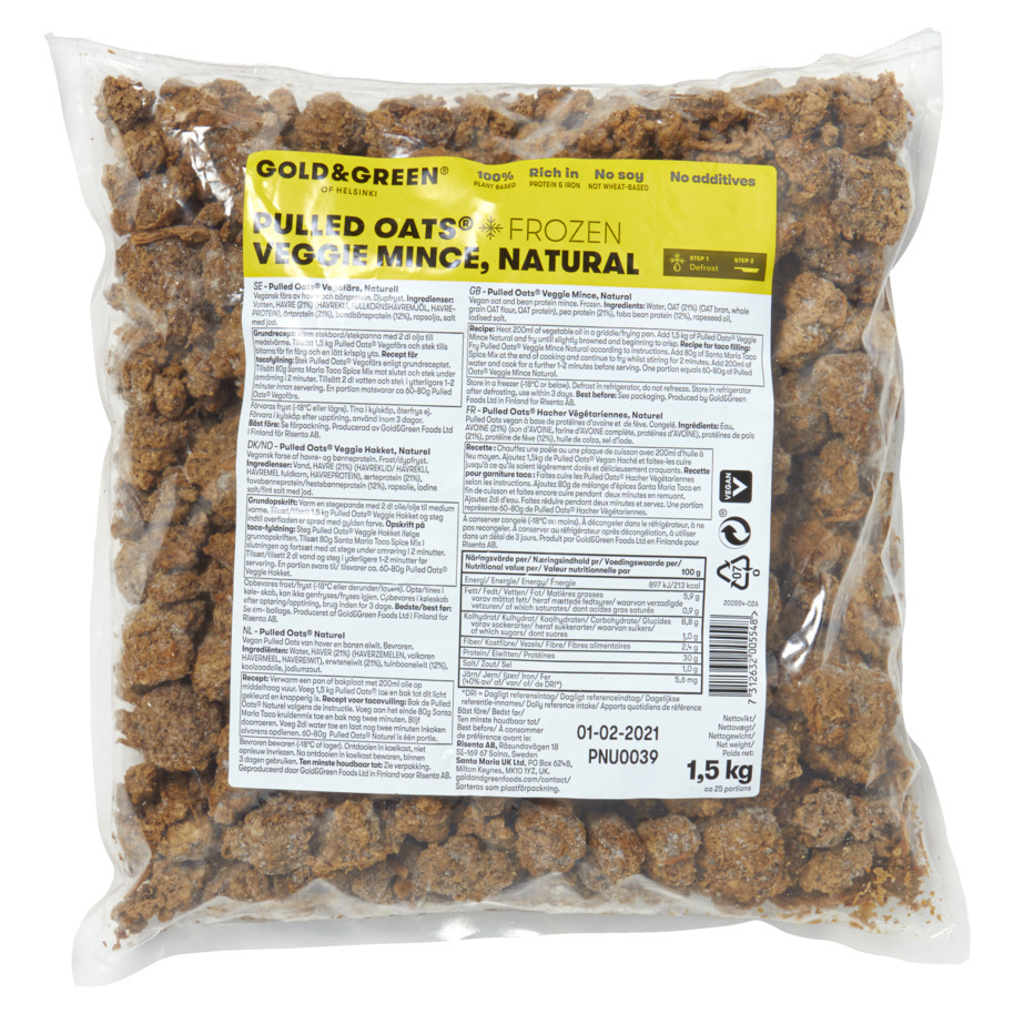 PULLED OATS VEGGIE MINCE NATURAL
