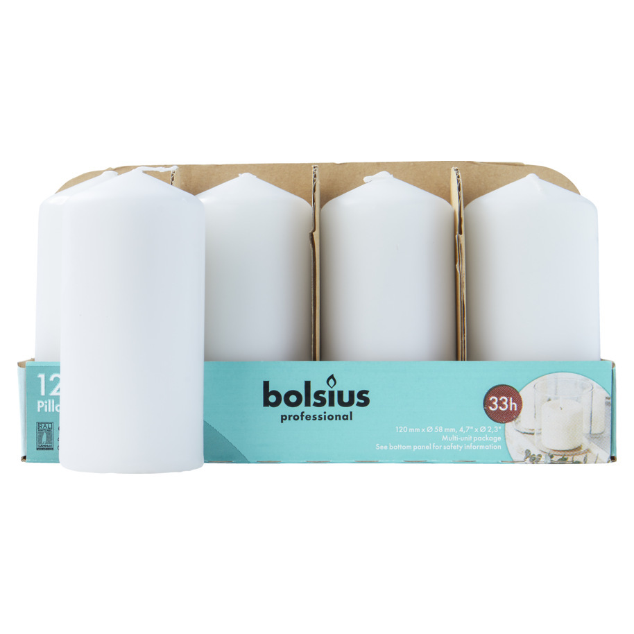 BOUGIE CYLINDRIQUES 12/6 TR12 BLANC