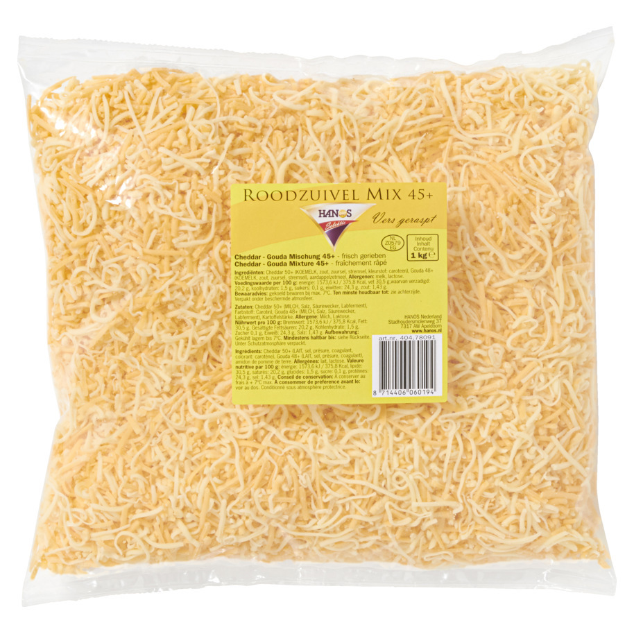 CHEESE GRATED RED DAIRY MIX 3 MM