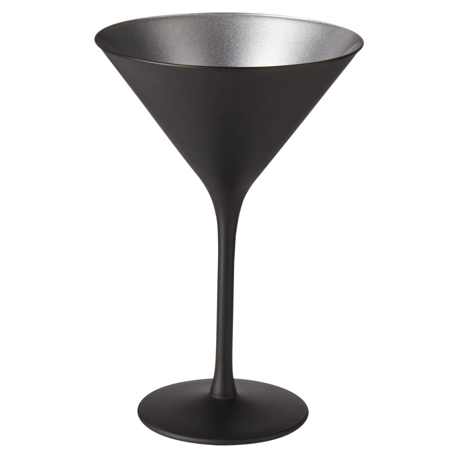 COCKTAIL GLASS OLYMPIC 24CL BLACK/SILVER