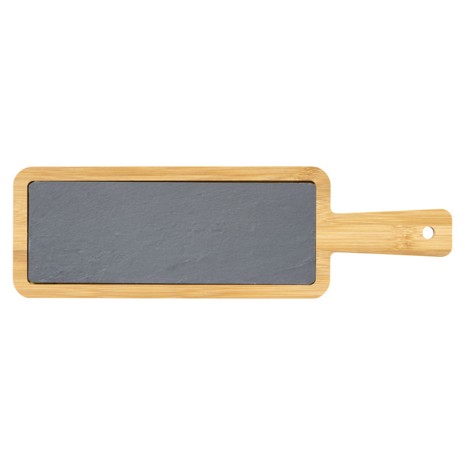 BAMBOO SERVING BOARD WITH SLATE 40X12X1.