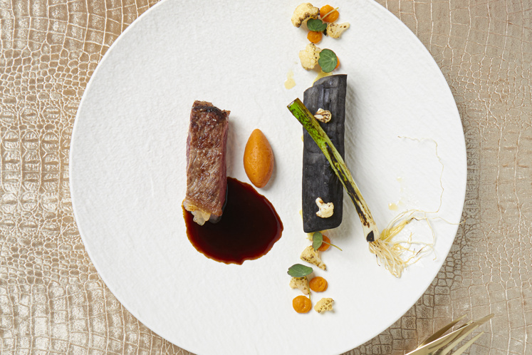 Bisteca, parmezaanse kaas en pompoen