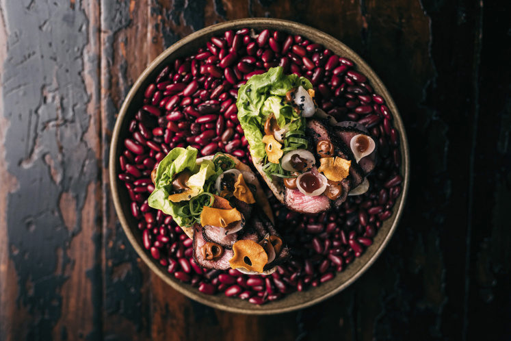 Broodje shoarma met wagyu en kimchi