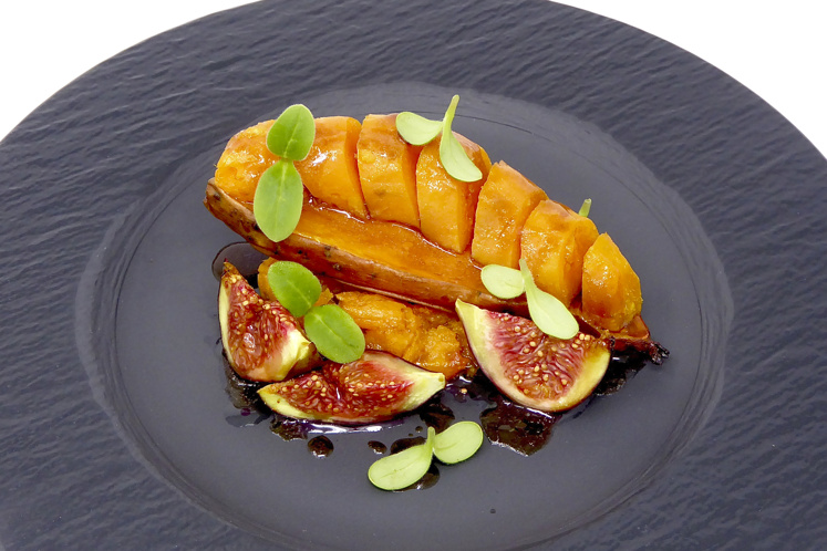 Geroosterde zoete aardappel en vijgen