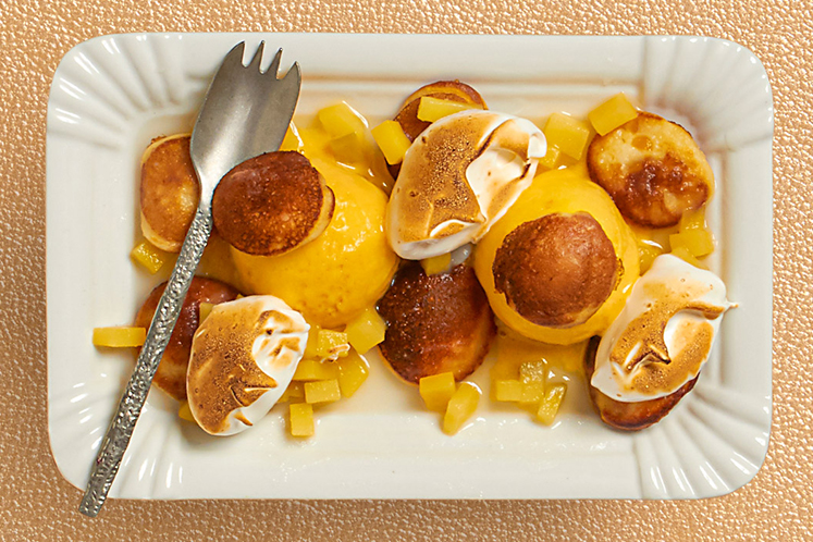 Mango poffertjes
