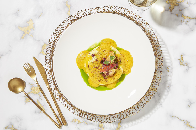 Kreeft met aardappelmousseline & chorizo