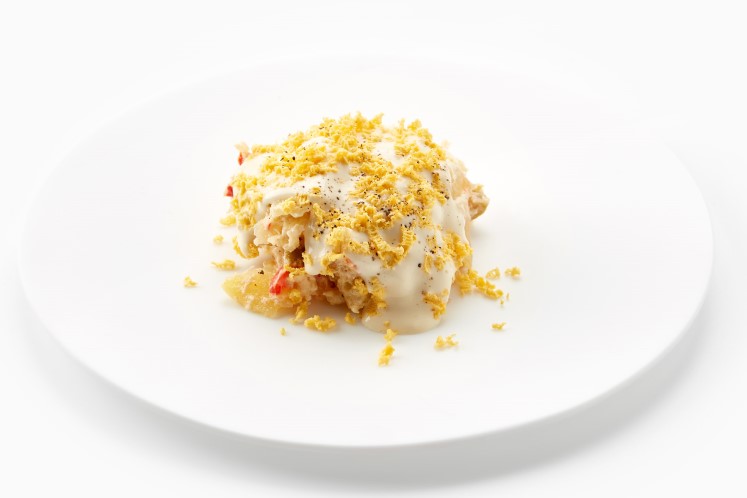 Russische salade met olijvenmayonaise