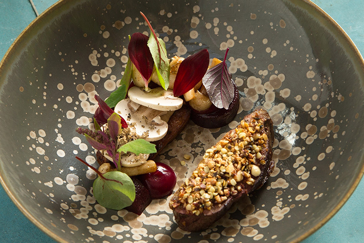 Wilde eend met crème van champignons