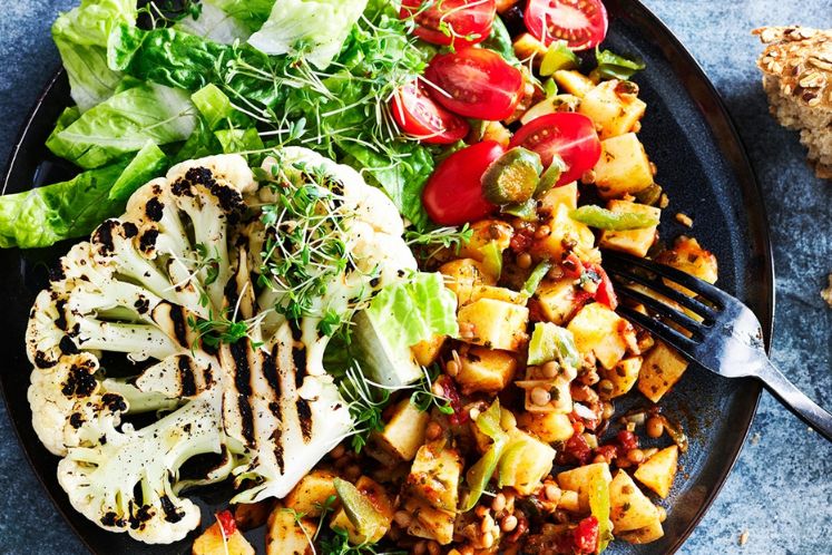 Bloemkool met Fano Pure Piepers groene paprika en linzen