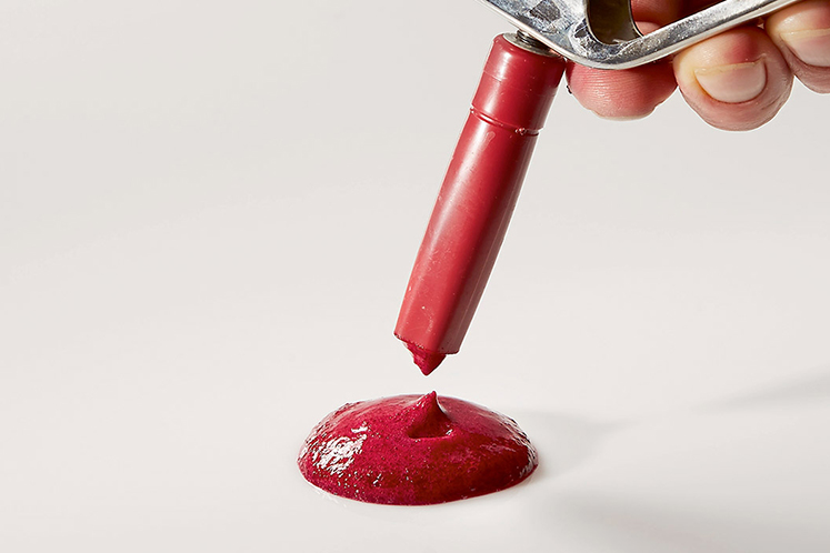 Warm schuim van rode kool