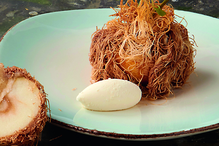 Appel in kataifi gebakken