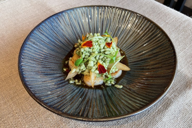 Coquille met schorseneren en air bag patata