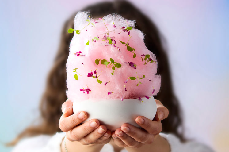 Aardbeien, ijs & cotton candy