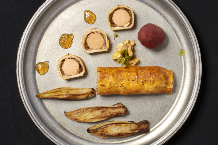 Beef Wellington van eendenlever ficelle