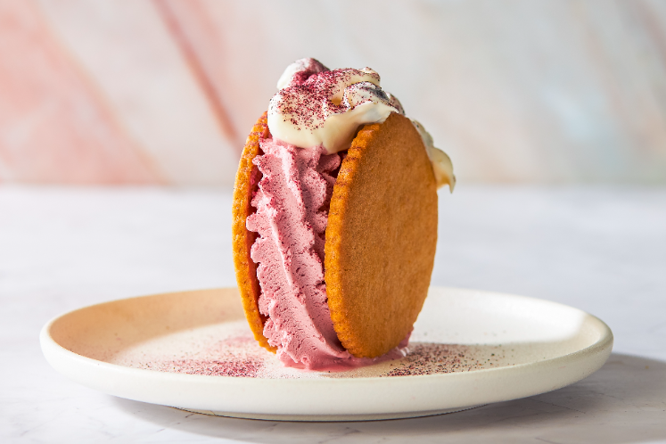 Blueberry wafel & cheesecake