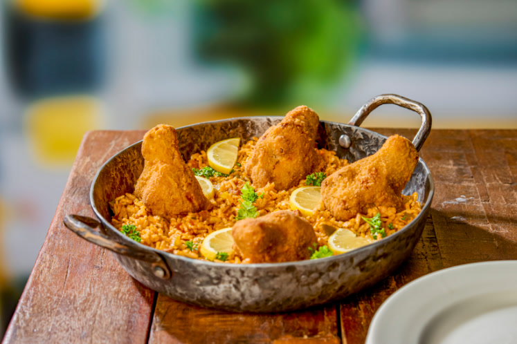 Caribische paella met kip