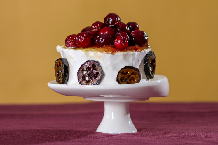 Gegratineerde Brillat-Savarin met cranberry