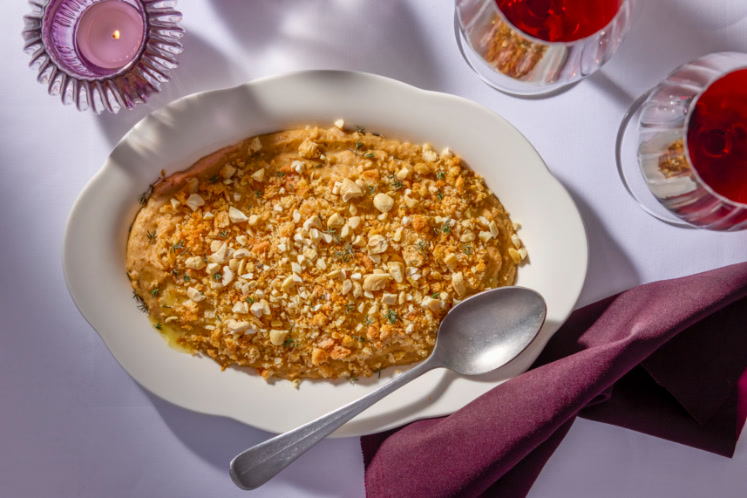 Gegratineerde knolselderij & cèpes