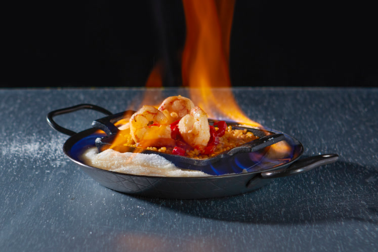 Flaming spicy gamba