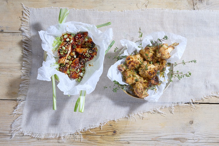 Glazed kipkluifjes en kippendijen
