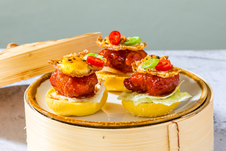 Korean sticky chicken slider