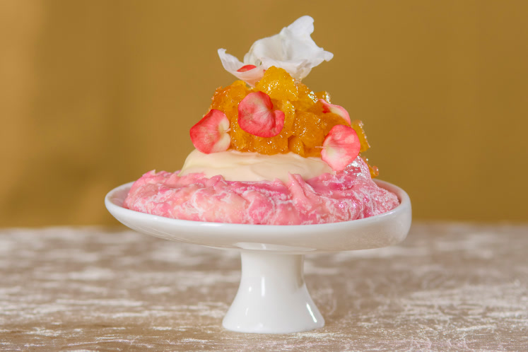 L’affine au champagne rosé met gekonfijte kumquats