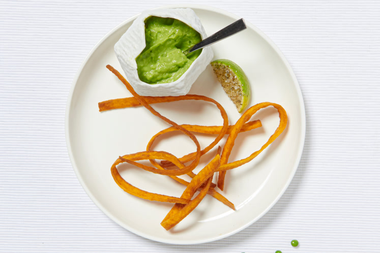 Luchtige guacamole van doperwten