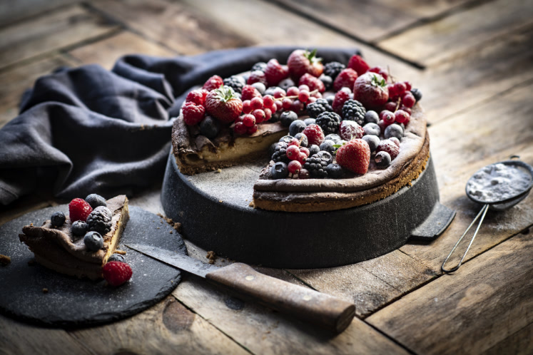 New York cheesecake van de Big Green Egg