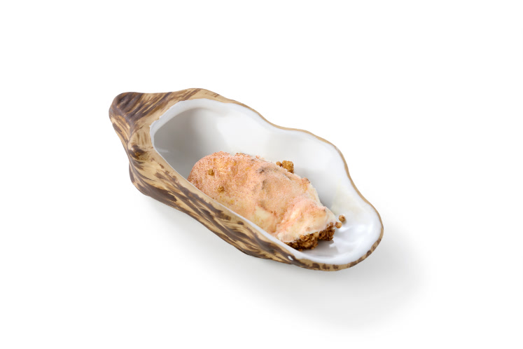 Oester van vanille ijs en peperkoek