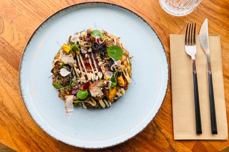 Okonomiyaki met mosselen